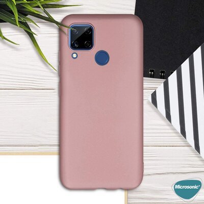 Microsonic Realme C15 Kılıf Matte Silicone Lacivert