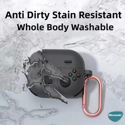 Microsonic Samsung Galaxy Buds 3 FE Kılıf Cartoon Figürlü Silikon Retro Gameboy Siyah