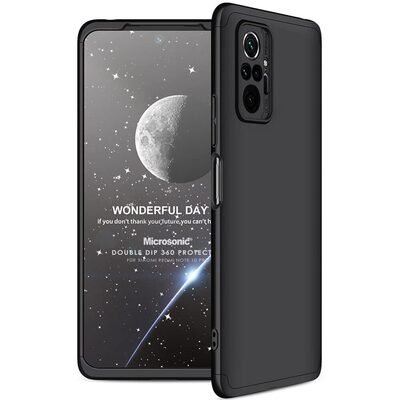 Microsonic Xiaomi Redmi Note 10 Pro Max Kılıf Double Dip 360 Protective AYS Siyah