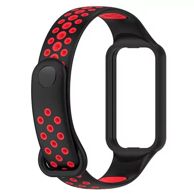 Microsonic Amazfit Band 7 Rainbow Sport Band Kordon Siyah Kırmızı