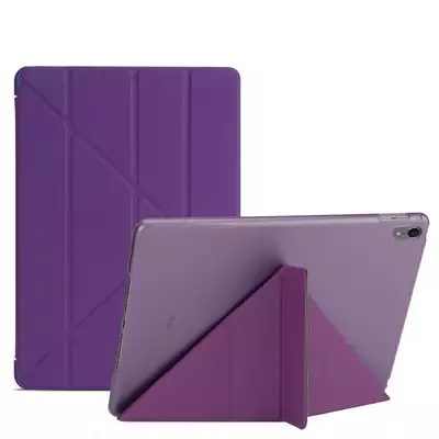 Microsonic Apple iPad Pro 12.9'' 2018 (A1876-A2014-A1895-A1983) Folding Origami Design Kılıf Mor