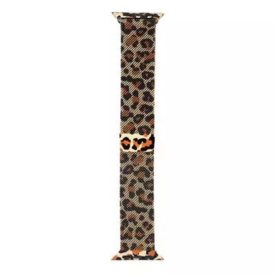 Microsonic Apple Watch Series 8 45mm Kordon Luxe Metal Leopard Gold