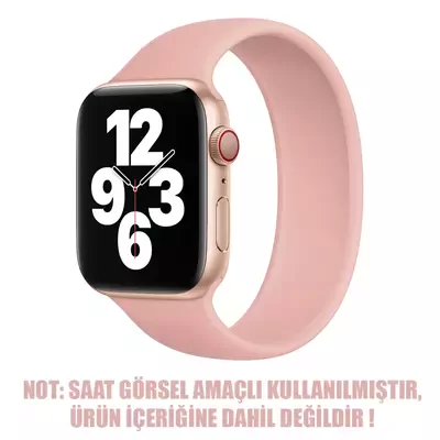 Microsonic Apple Watch Series 8 45mm Kordon, (Medium Size, 155mm) New Solo Loop Rose Gold