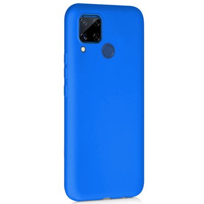 Microsonic Realme C15 Kılıf Matte Silicone Mavi