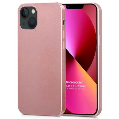 Microsonic Apple iPhone 13 Kılıf Matte Silicone Rose Gold