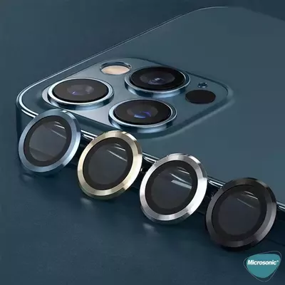 Microsonic Apple iPhone 14 Pro Tekli Kamera Lens Koruma Camı Koyu Yeşil