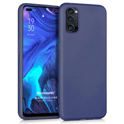 Microsonic Oppo Reno 4 Kılıf Matte Silicone Lacivert