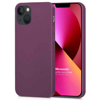 Microsonic Apple iPhone 13 Kılıf Matte Silicone Mor