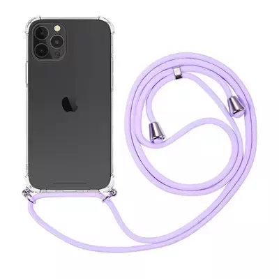 Microsonic Apple iPhone 14 Pro Max Kılıf Neck Lanyard Lila