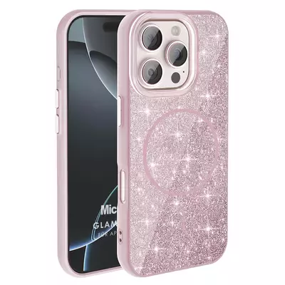 Microsonic Apple iPhone 16 Pro Max Kılıf GlamGrip Luxe Pembe