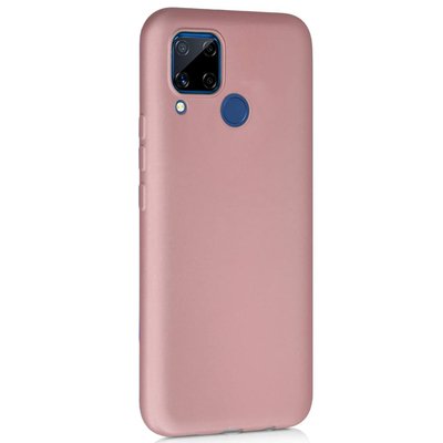 Microsonic Realme C15 Kılıf Matte Silicone Rose Gold