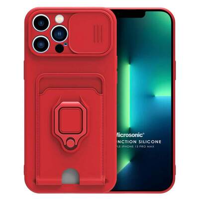 Microsonic Apple iPhone 13 Pro Max Kılıf Multifunction Silicone Kırmızı