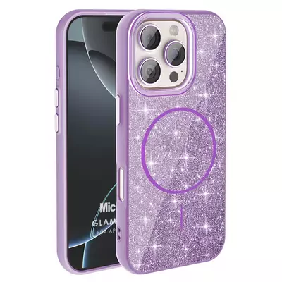 Microsonic Apple iPhone 16 Pro Max Kılıf GlamGrip Luxe Lila