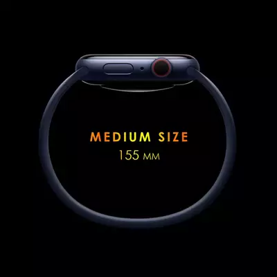 Microsonic Apple Watch Series 8 45mm Kordon, (Medium Size, 155mm) New Solo Loop Koyu Yeşil