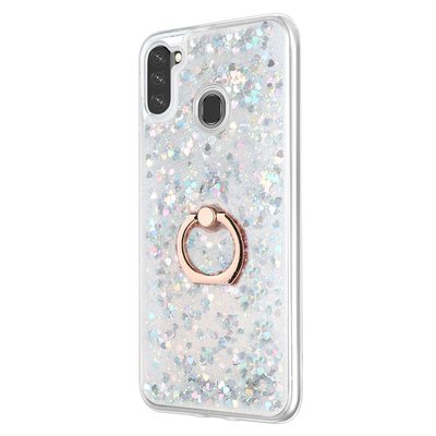 Microsonic Samsung Galaxy A11 Kılıf Glitter Liquid Holder Gümüş