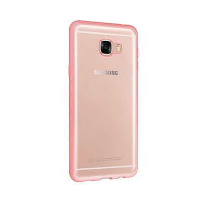 CaseUp Samsung Galaxy C5 Lazer Kesim Silikon Kılıf Rose Gold