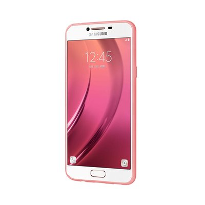 CaseUp Samsung Galaxy C5 Lazer Kesim Silikon Kılıf Rose Gold