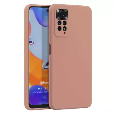 Microsonic Matte Silicone Xiaomi Redmi Note 12 Pro 4G Kılıf Rose Gold