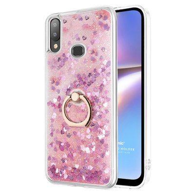 Microsonic Samsung Galaxy A10s Kılıf Glitter Liquid Holder Pembe