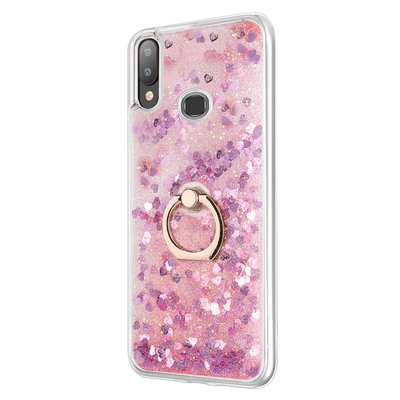 Microsonic Samsung Galaxy A10s Kılıf Glitter Liquid Holder Pembe