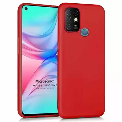 Microsonic Matte Silicone Infinix Hot 10 Kılıf Kırmızı