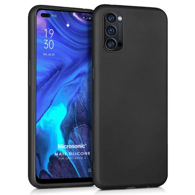 Microsonic Oppo Reno 4 Kılıf Matte Silicone Siyah