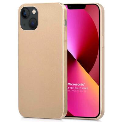 Microsonic Apple iPhone 13 Kılıf Matte Silicone Gold