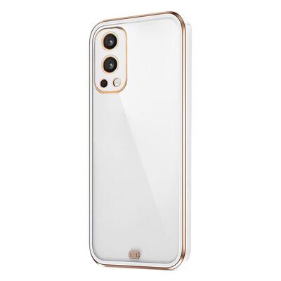 Microsonic OnePlus Nord 2 Kılıf Laser Plated Soft Beyaz