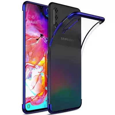 Microsonic Samsung Galaxy A70 Kılıf Skyfall Transparent Clear Mavi