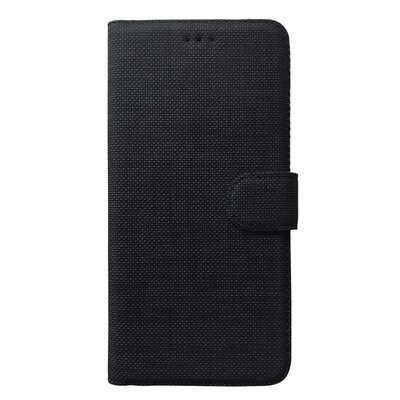 Microsonic Apple iPhone XS Kılıf Fabric Book Wallet Siyah