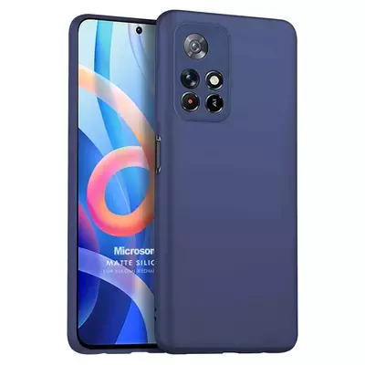 Microsonic Matte Silicone Xiaomi Redmi Note 11 Kılıf Lacivert