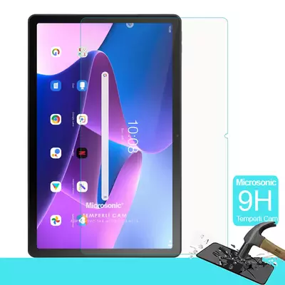 Microsonic Lenovo Tab M10 Plus 3.Nesil 10.6`` (TB-125F-TB-128F) Tempered Glass Cam Ekran Koruyucu