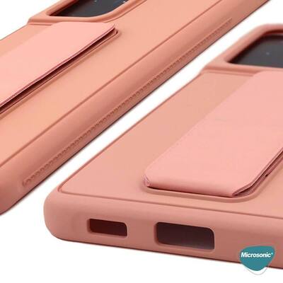 Microsonic Samsung Galaxy A32 4G Kılıf Hand Strap Rose Gold