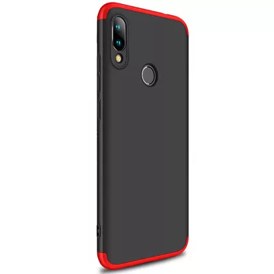 Microsonic Xiaomi Redmi Note 7 Kılıf Double Dip 360 Protective Siyah Kırmızı