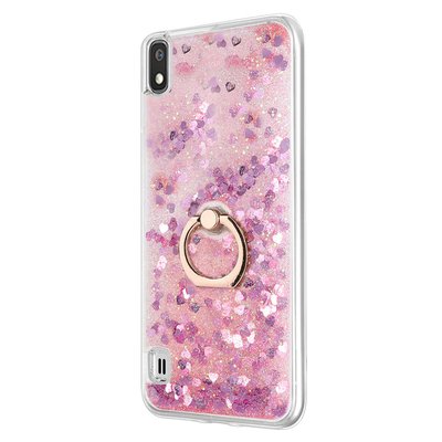 Microsonic Samsung Galaxy A10 Kılıf Glitter Liquid Holder Pembe