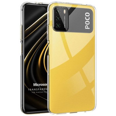 Microsonic Xiaomi Poco M3 Kılıf Transparent Soft Şeffaf Beyaz