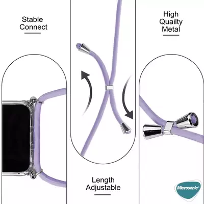 Microsonic Apple iPhone 14 Kılıf Neck Lanyard Siyah