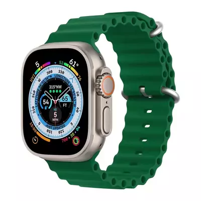 Microsonic Apple Watch Series 9 45mm Kordon Ocean Band Yeşil