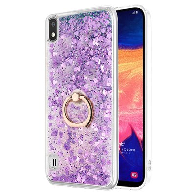 Microsonic Samsung Galaxy A10 Kılıf Glitter Liquid Holder Mor