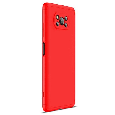 Microsonic Xiaomi Poco X3 Pro Kılıf Double Dip 360 Protective AYS Kırmızı