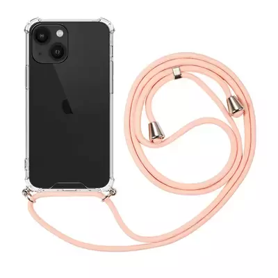 Microsonic Apple iPhone 14 Kılıf Neck Lanyard Rose Gold