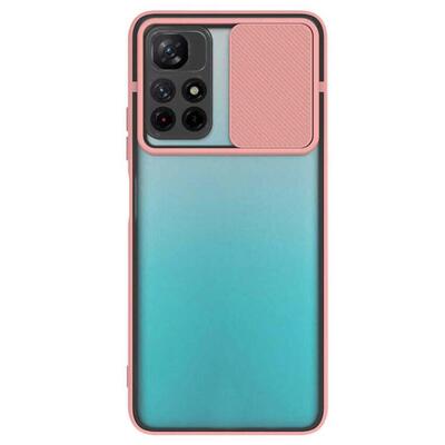 Microsonic Xiaomi Redmi Note 11T Kılıf Slide Camera Lens Protection Rose Gold