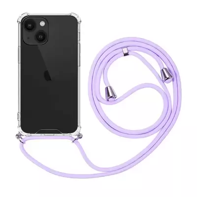 Microsonic Apple iPhone 14 Kılıf Neck Lanyard Lila