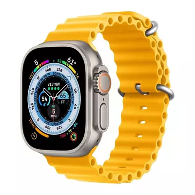 Microsonic Apple Watch Series 9 45mm Kordon Ocean Band Sarı