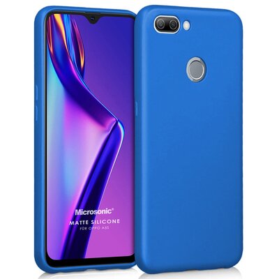 Microsonic Oppo A5S Kılıf Matte Silicone Mavi