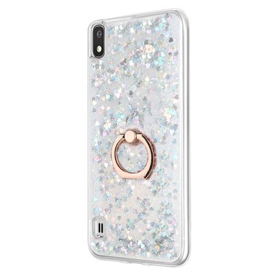 Microsonic Samsung Galaxy A10 Kılıf Glitter Liquid Holder Gümüş