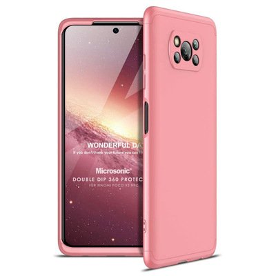 Microsonic Xiaomi Poco X3 Pro Kılıf Double Dip 360 Protective AYS Rose Gold