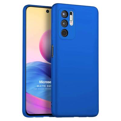 Microsonic Xiaomi Redmi Note 10 5G Kılıf Matte Silicone Mavi