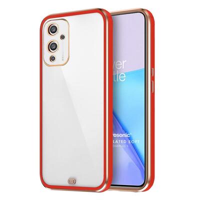 Microsonic OnePlus 9 Kılıf Laser Plated Soft Kırmızı