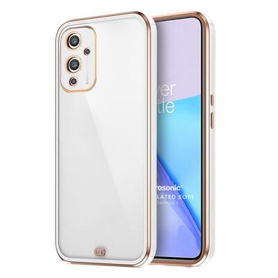 Microsonic OnePlus 9 Kılıf Laser Plated Soft Beyaz